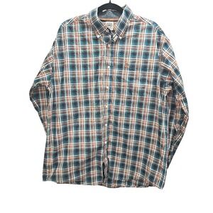 Cinch Men's Plaid Button Down Shirt Size M Blue Brown Western 100% Cotton Rodeo